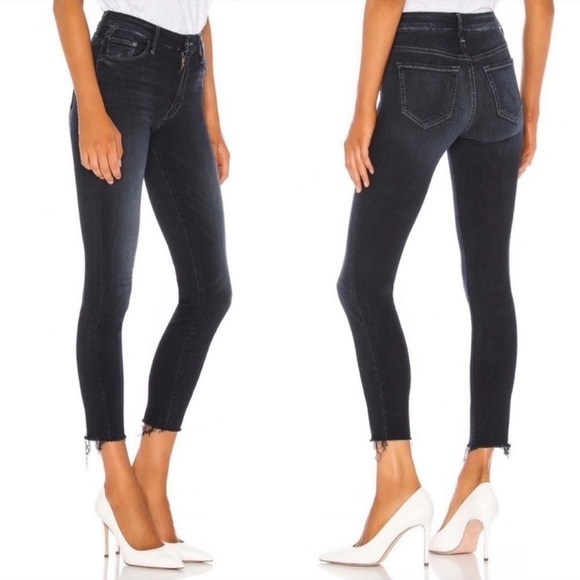 Mother High Waisted Looker Ankle Fray Stretch Denim Jeans in Last call sz 25 - Picture 1 of 13